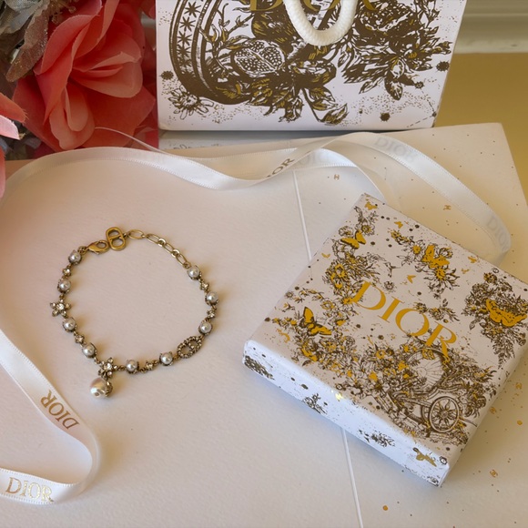 Dior CD logo bracelet with crystal accents - Picture 2 of 9